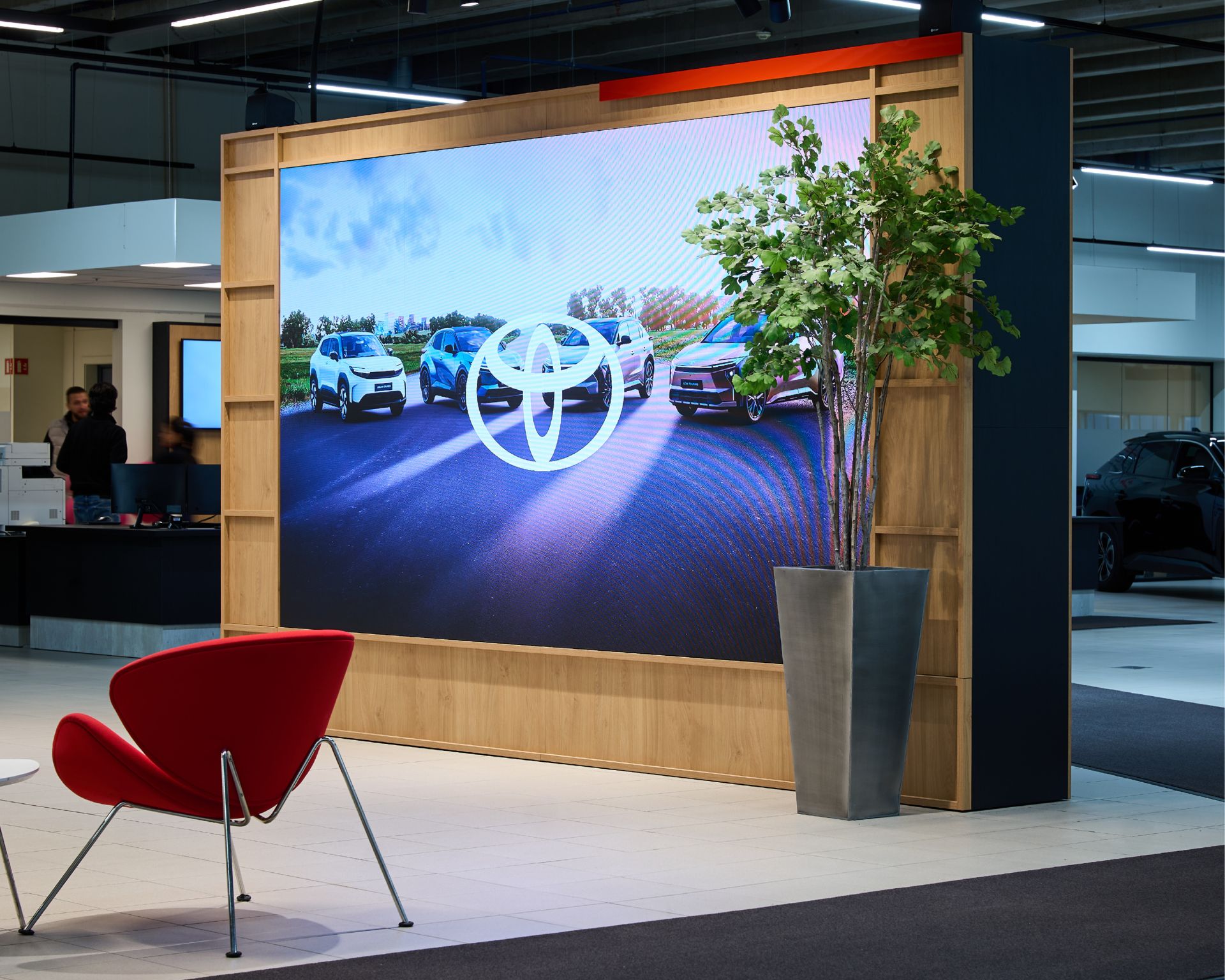 Toyota Hero Wall video display showing dynamic brand content.