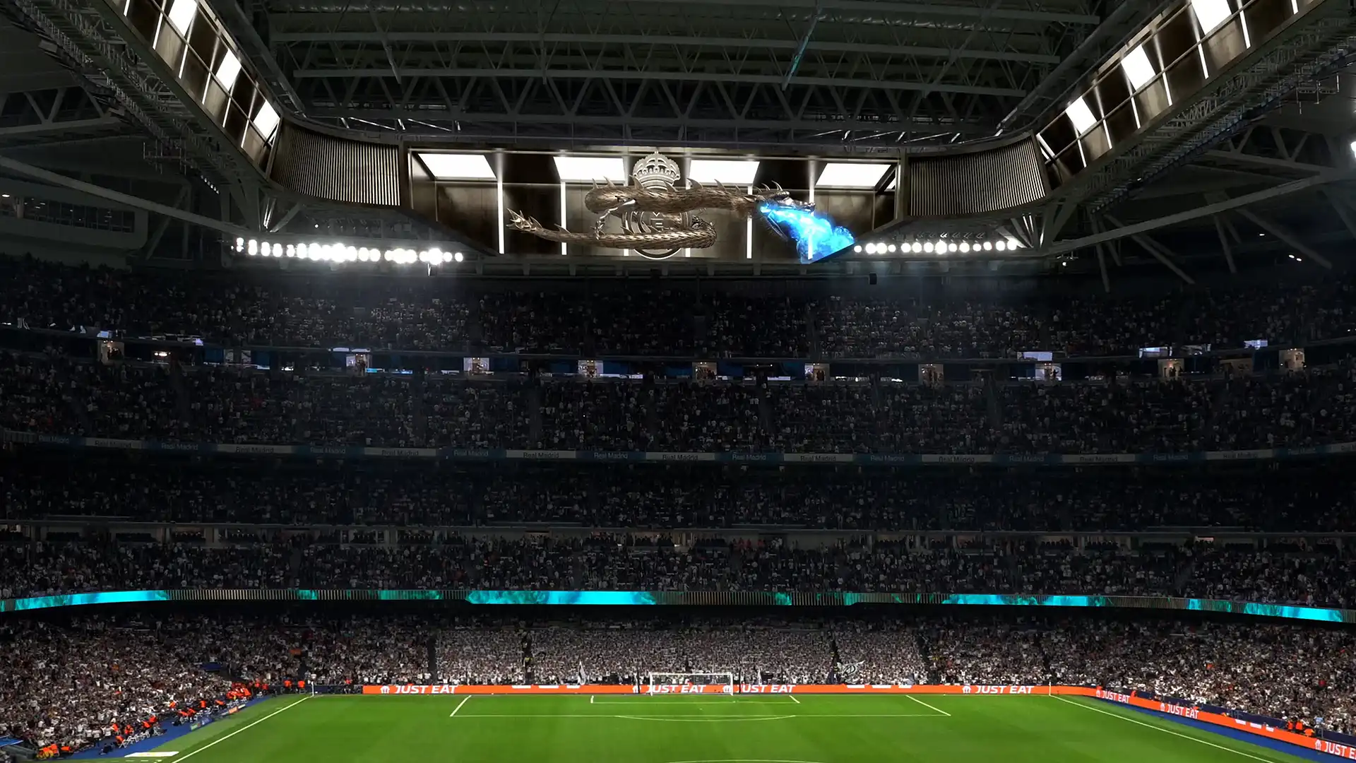 TRISON Necsum content creation and management inside Santiago Bernabéu Stadium, integrating immersive digital experiences and interactive displays.
