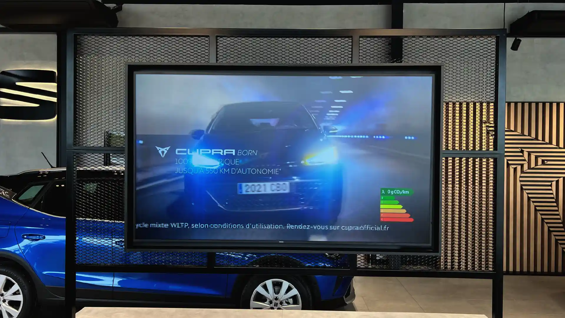 ED showcase at CUPRA City Garage Paris creating visual impact from the street