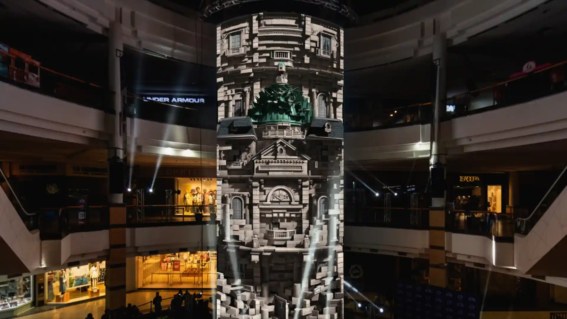 Curved high-resolution LED screen displaying immersive visuals inside Florida Center.