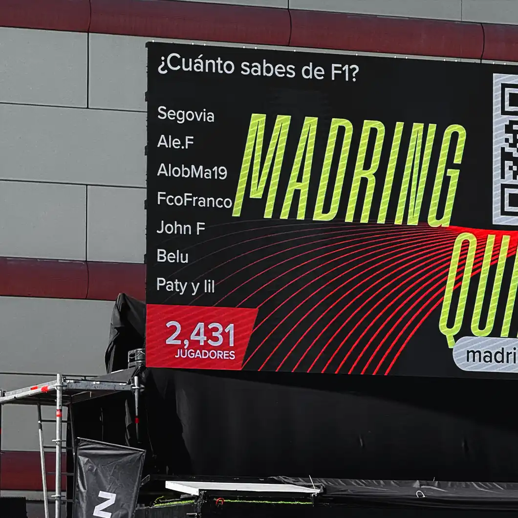 TRISON technical and logistics coordination during the Formula 1 roadshow, ensuring flawless audiovisual execution.