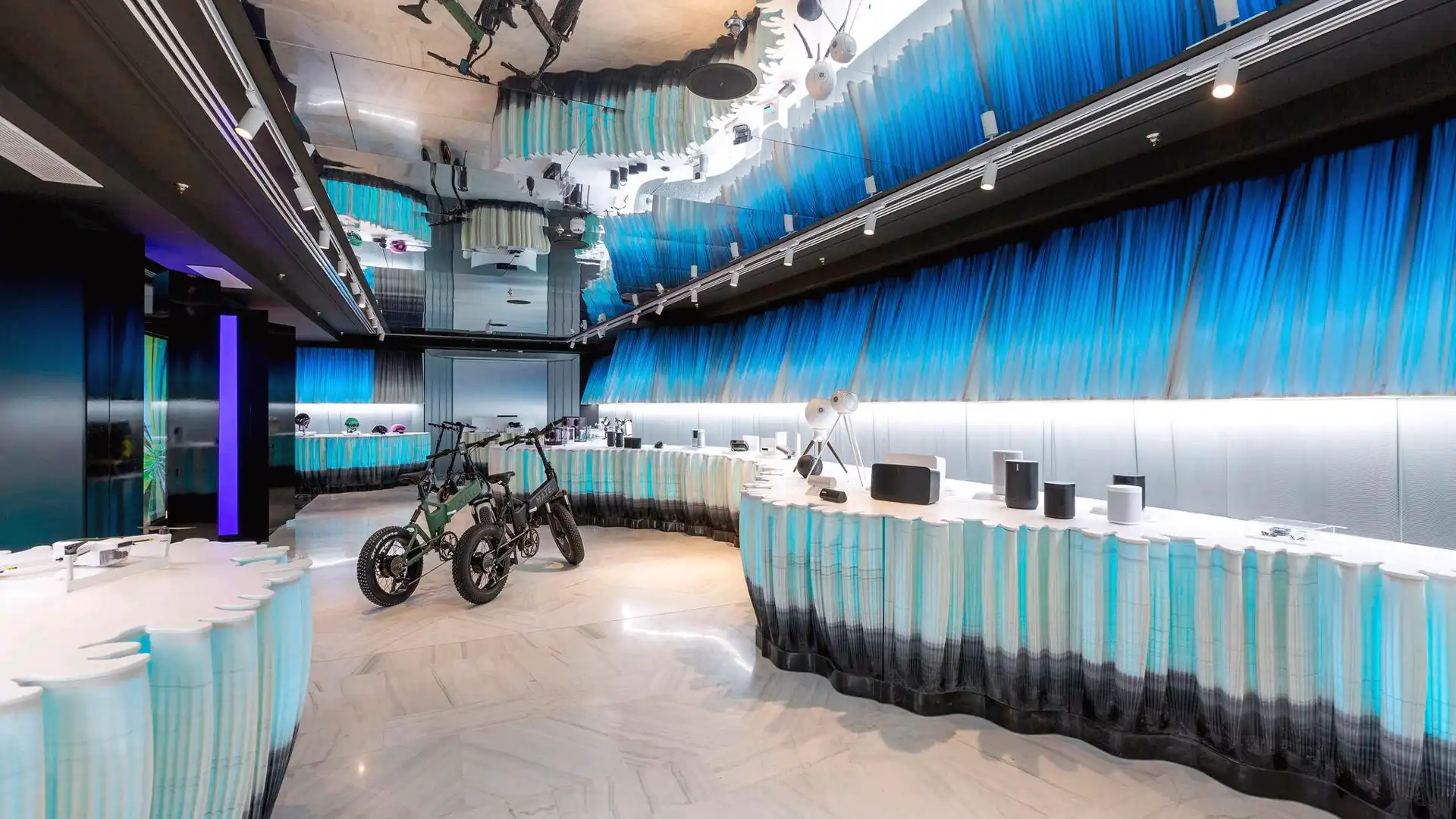 Immersive multi-zone audio system covering several floors at WOW Concept Madrid.