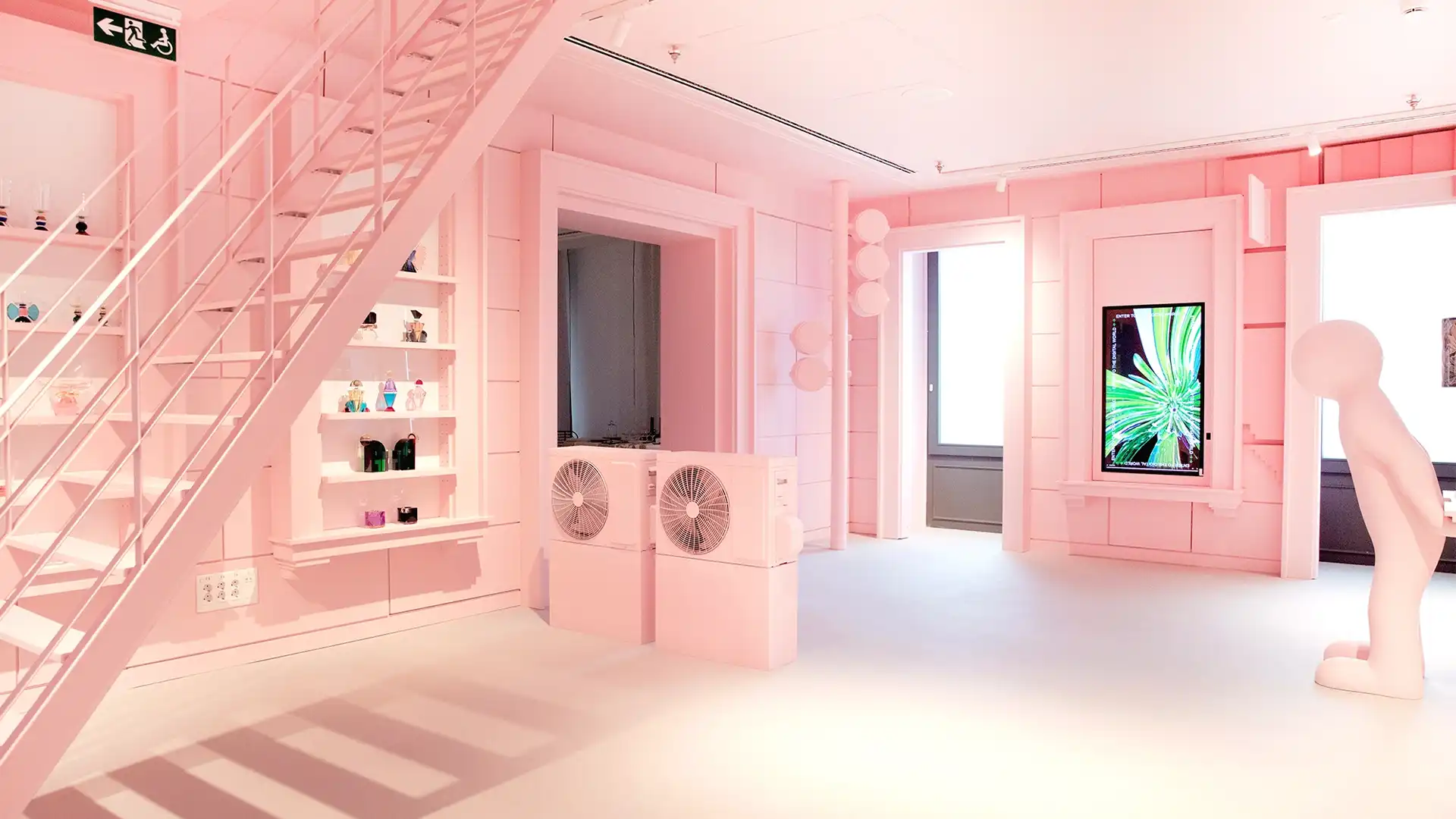 Hidden speakers and acoustic elements integrated into the WOW Concept store.